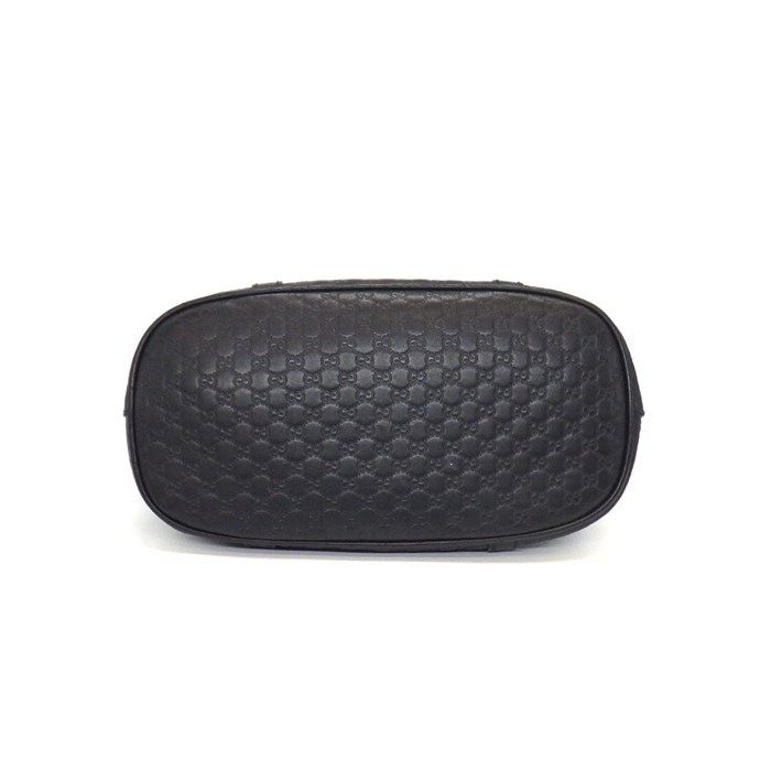 Gucci Shoulder Bag Mini Dome 2-Way Black Micro Guccissima Leather Gold — view 4