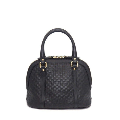 Gucci Shoulder Bag Mini Dome 2-Way Black Micro Guccissima Leather Gold — view 2