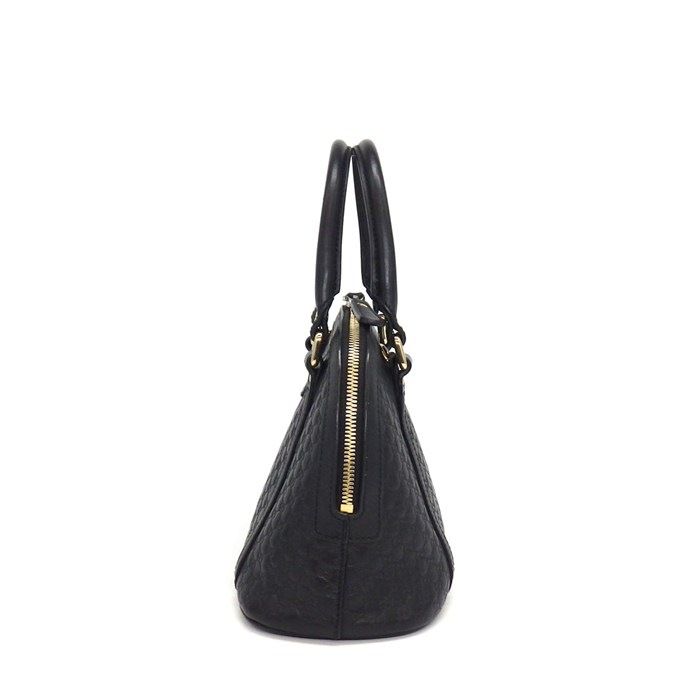 Gucci Shoulder Bag Mini Dome 2-Way Black Micro Guccissima Leather Gold — view 3