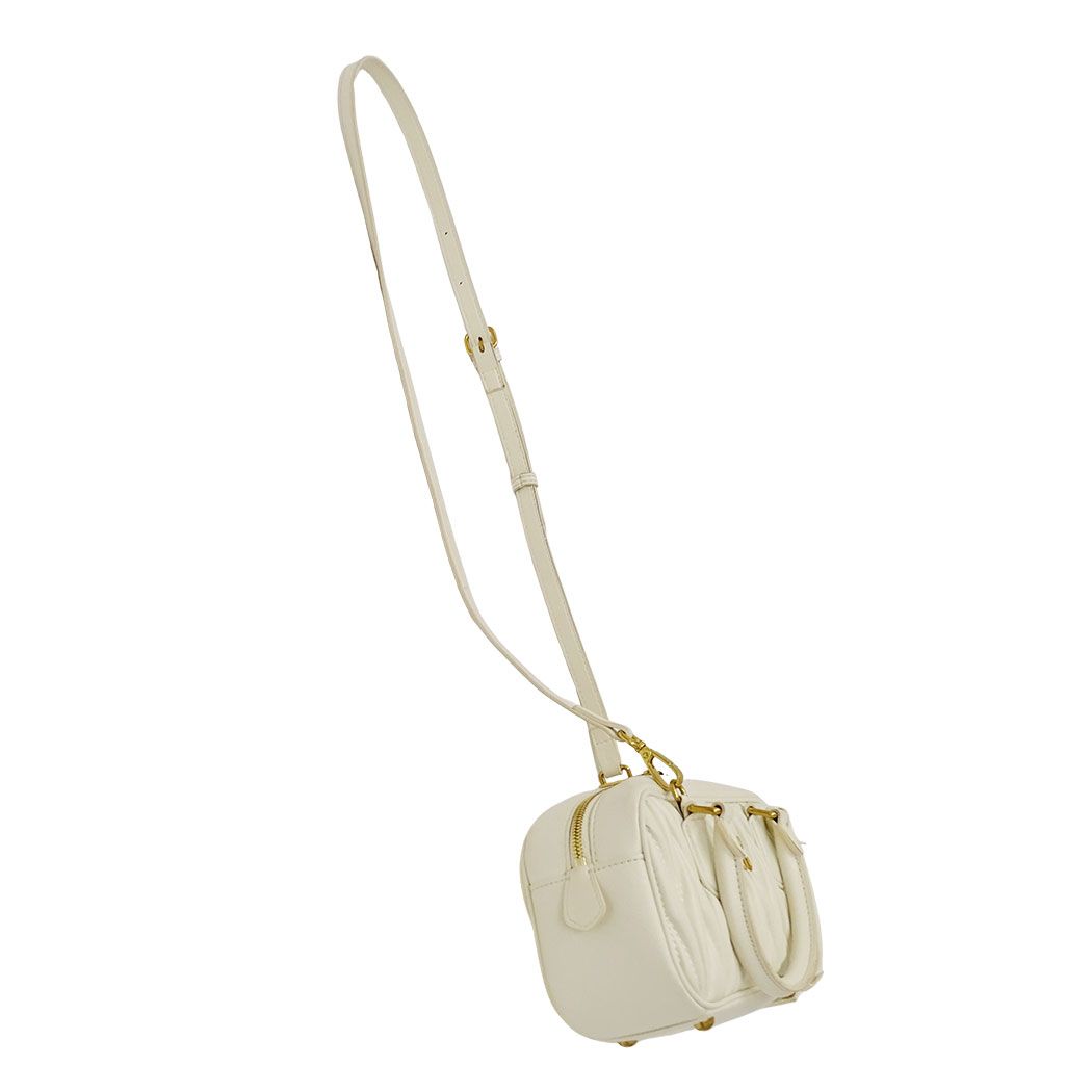 Miu Miu 2-Way Shoulder Bag Leather Arcadi Matelasse White Handle Small — view 5
