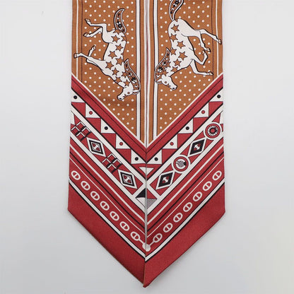Hermes Twilly Cheval de Cours Bandana Glitter le White Silk Scarf — view 6