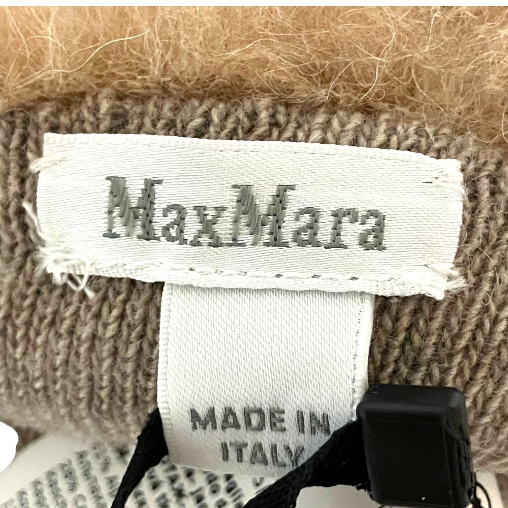 Max Mara Alpaca Cashmere Silk Blend Teddy Bear Mittens Gloves SM Beige — view 6