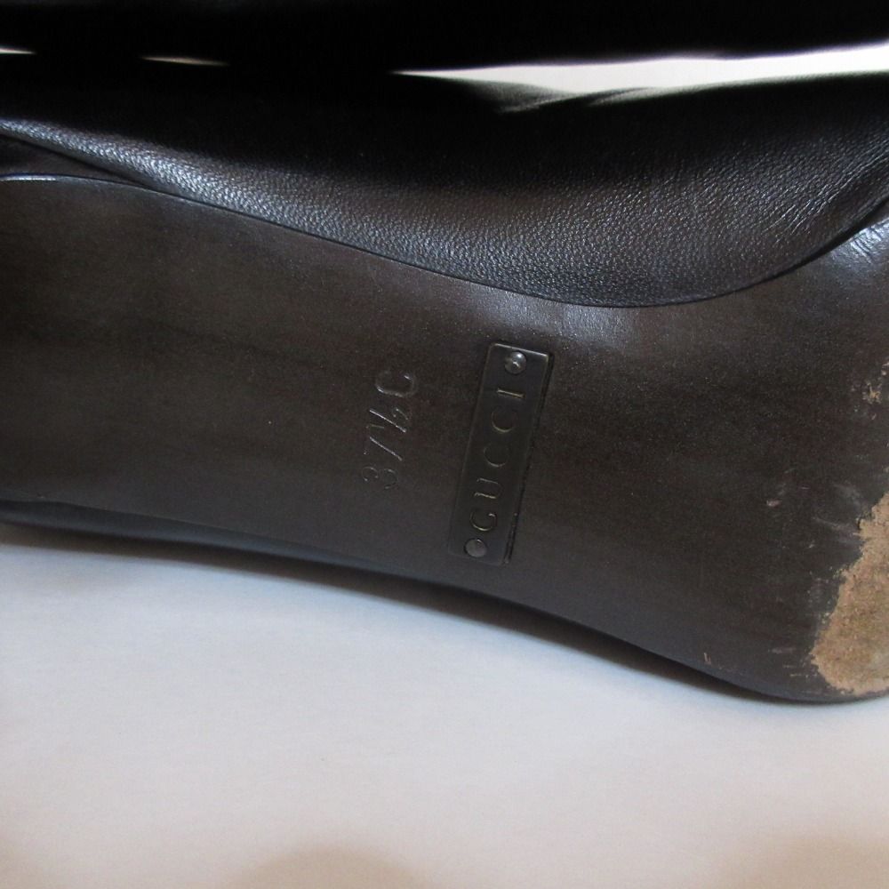 Gucci Leather Pointed Toe Short Ankle Boots Black — view 6