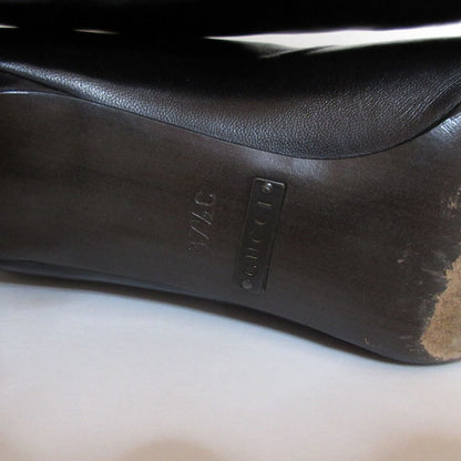Gucci Leather Pointed Toe Short Ankle Boots Black — view 6
