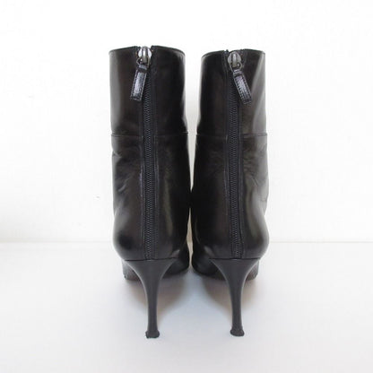 Gucci Leather Pointed Toe Short Ankle Boots Black — view 4