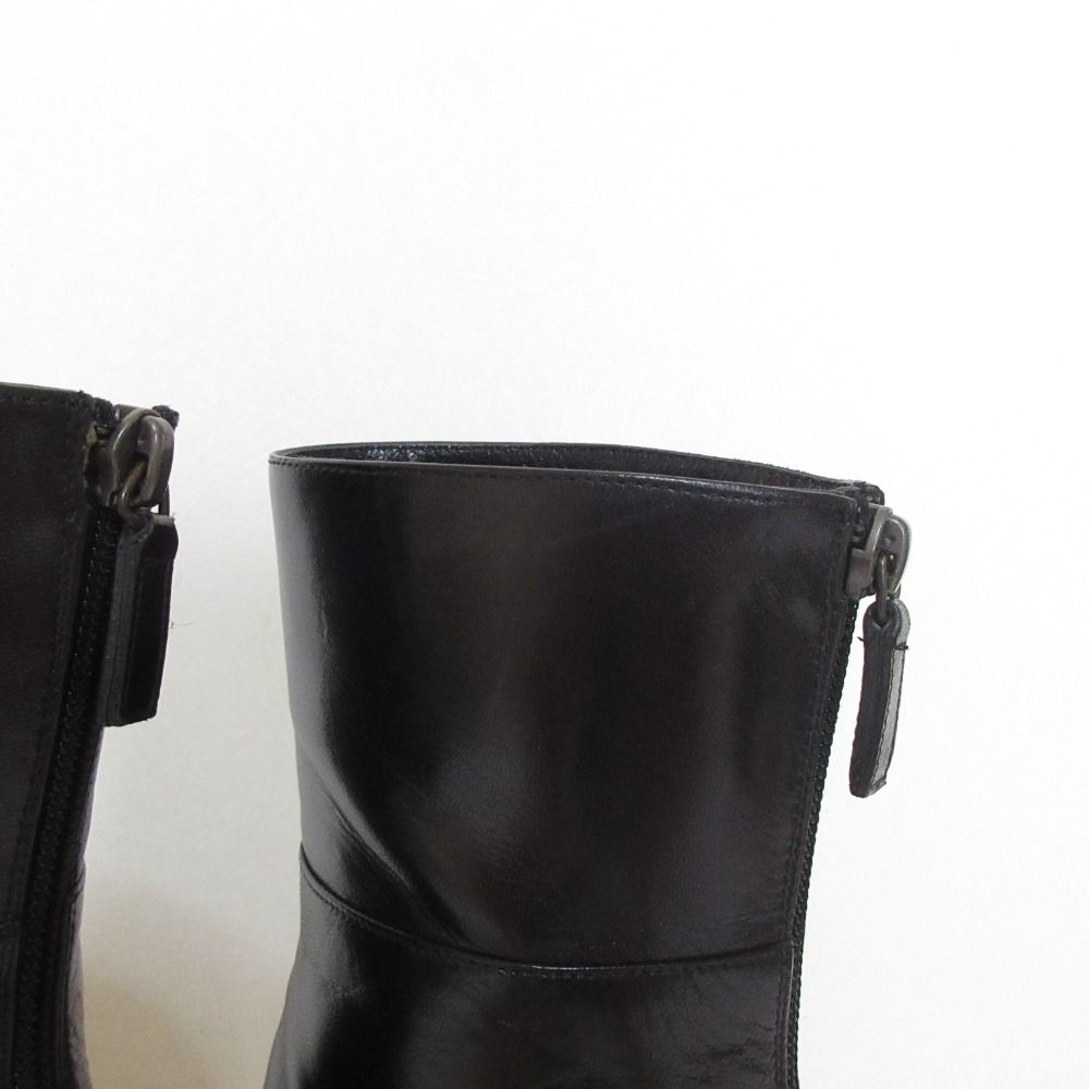 Gucci Leather Pointed Toe Short Ankle Boots Black — view 8