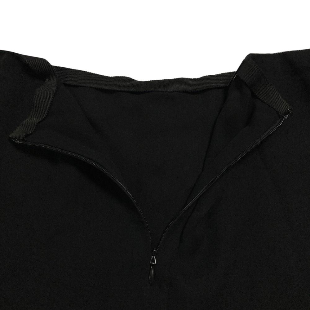 Chanel 01P Logo Plate Silk Skirt Black — view 3