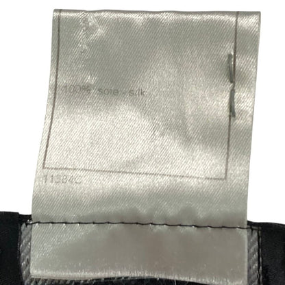 Chanel 01P Logo Plate Silk Skirt Black — view 6