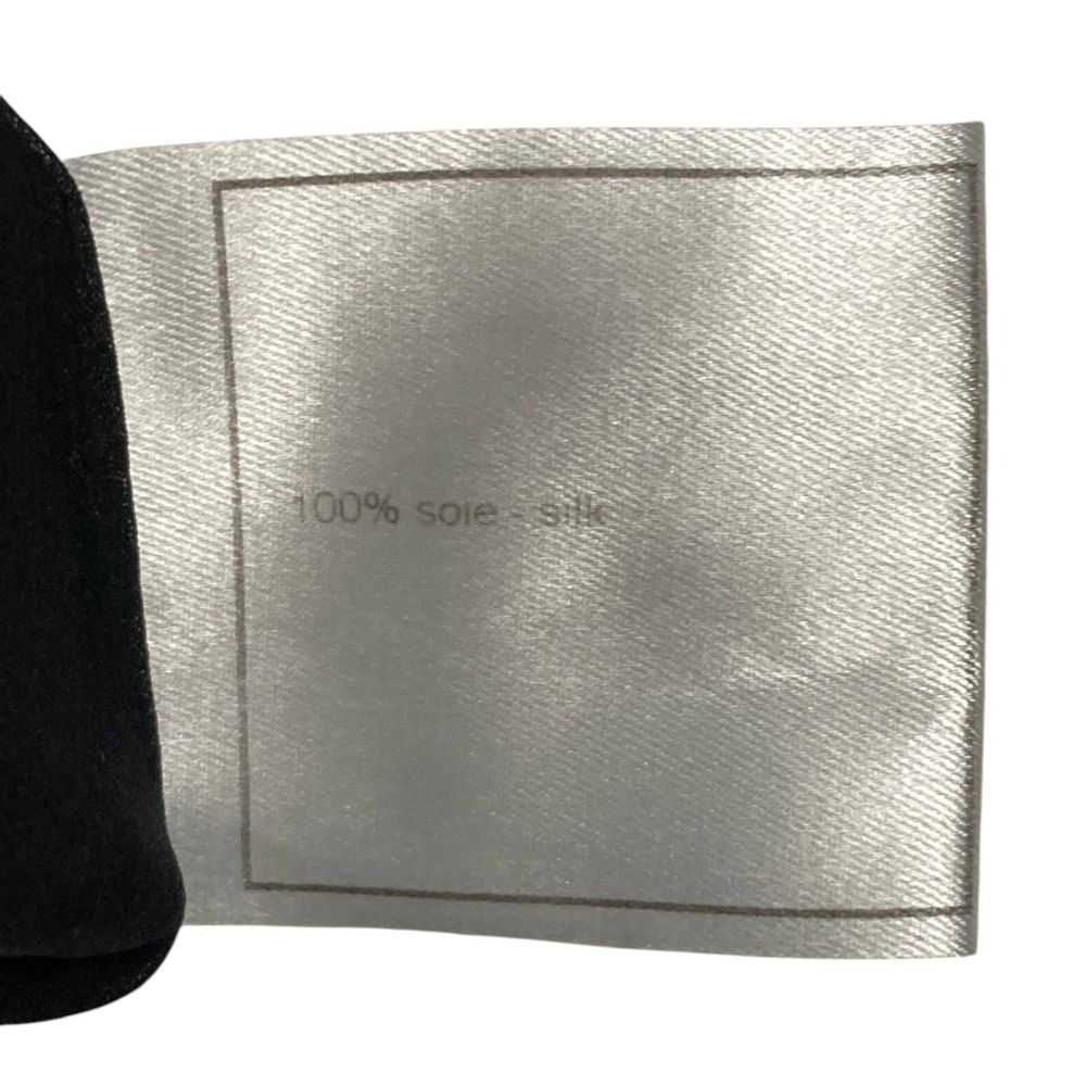 Chanel 01P Logo Plate Silk Skirt Black — view 7