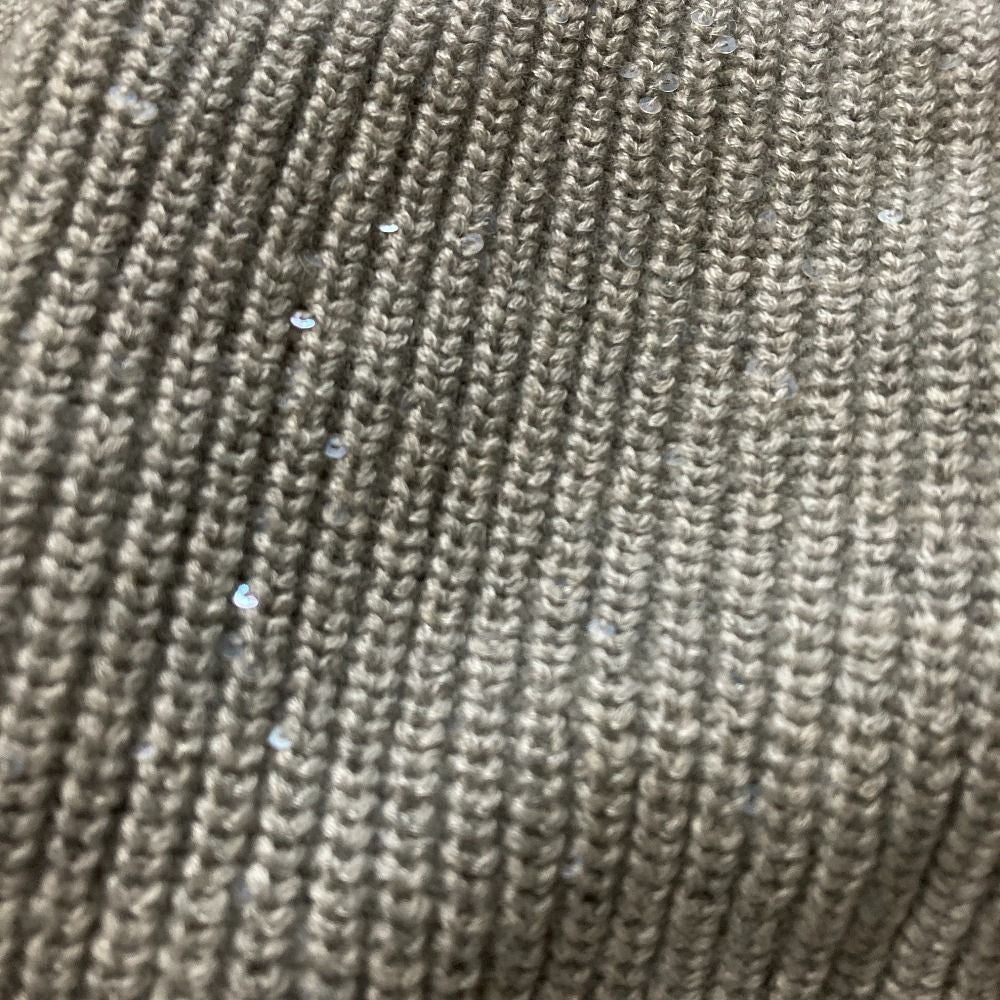 Brunello Cucinelli Sequin Cashmere Silk Knit Sweater Gray XS — view 4