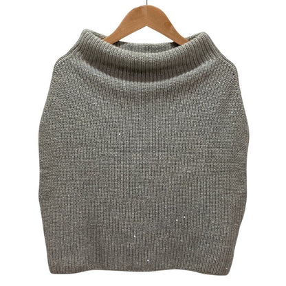 Brunello Cucinelli Sequin Cashmere Silk Knit Sweater Gray XS