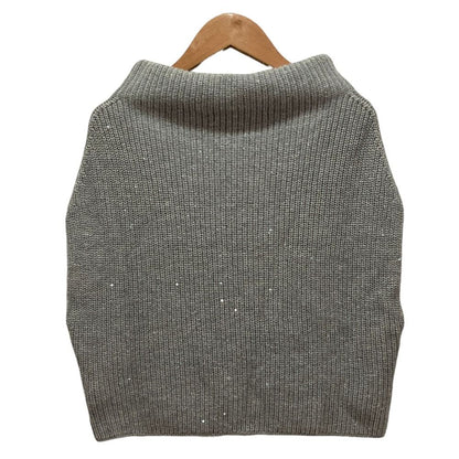Brunello Cucinelli Sequin Cashmere Silk Knit Sweater Gray XS — view 2