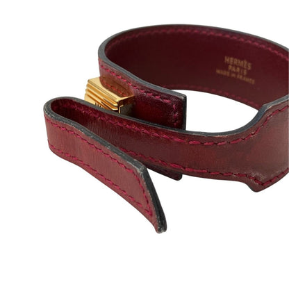 Hermes Artemis Leather Bracelet M Red Gold Colored — view 3