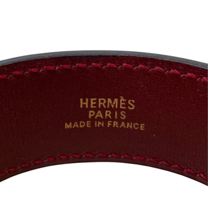 Hermes Artemis Leather Bracelet M Red Gold Colored — view 4