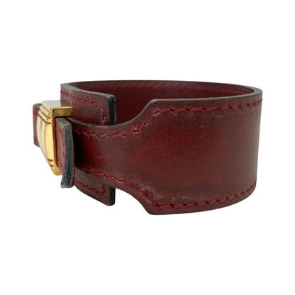 Hermes Artemis Leather Bracelet M Red Gold Colored — view 5