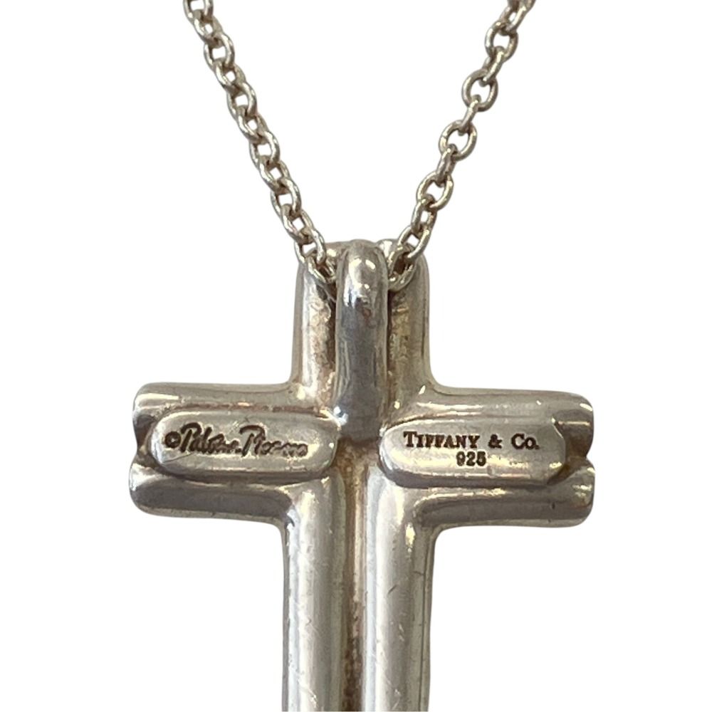 Tiffany & Co Paloma Picasso Tenderness Heart Cross Necklace 925 Sterling Silver — view 6