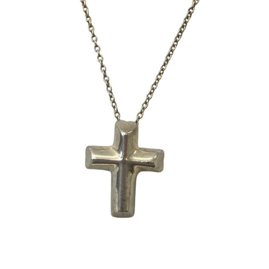 Tiffany & Co Paloma Picasso Tenderness Heart Cross Necklace 925 Sterling Silver