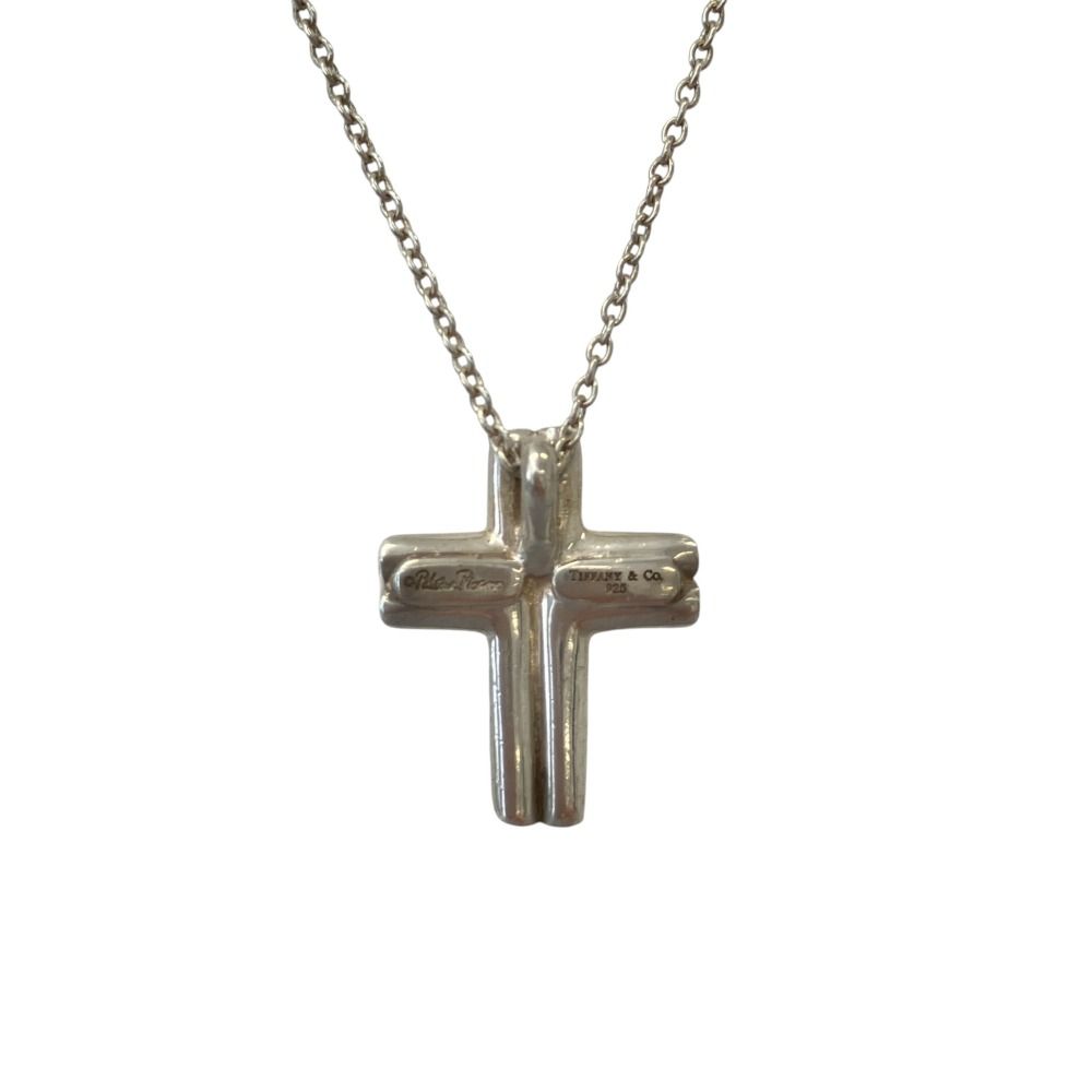 Tiffany & Co Paloma Picasso Tenderness Heart Cross Necklace 925 Sterling Silver — view 2