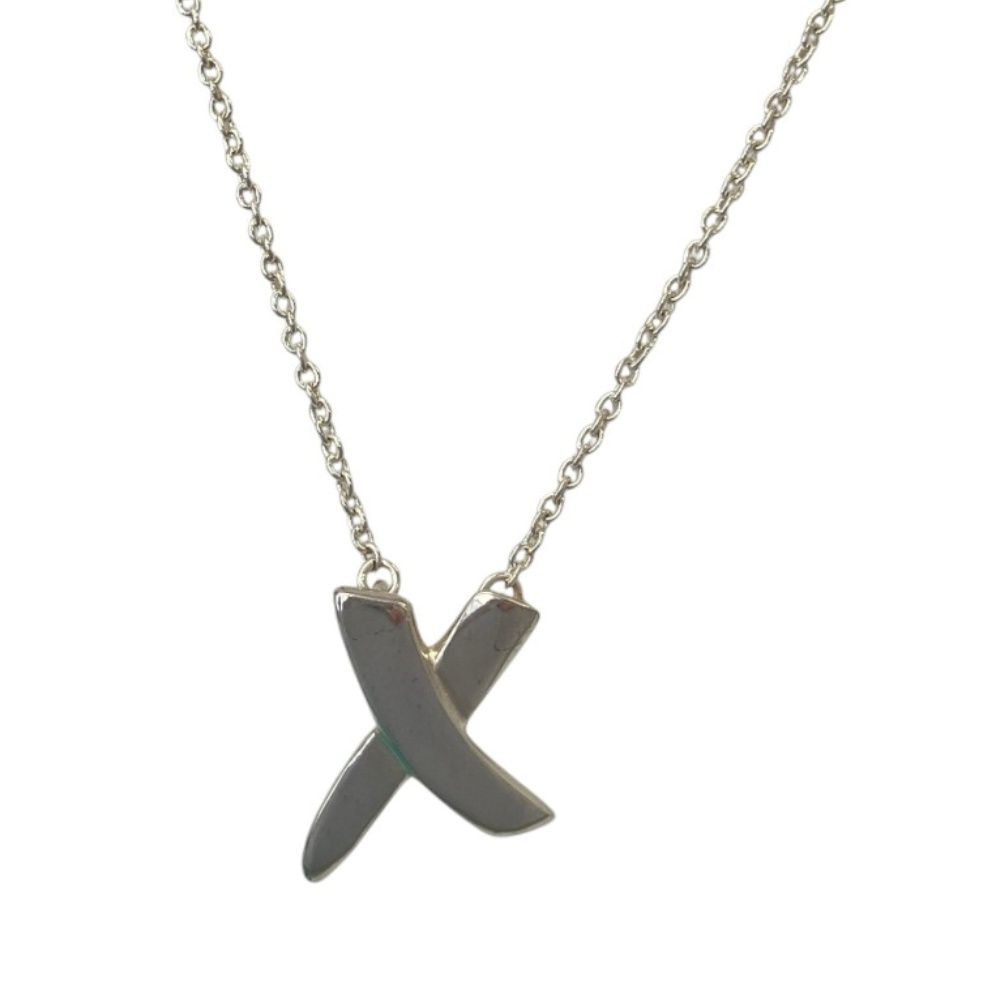 Tiffany & Co Paloma Picasso Graffiti Kiss Necklace 925 Sterling Silver