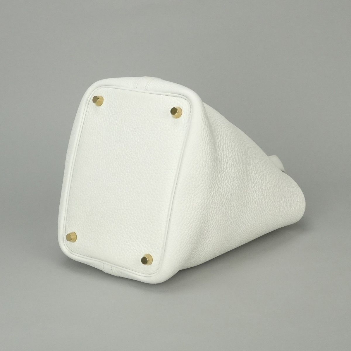 Hermes Picotin Lock PM 18 PM Tote Bag Taurillon Clemence White Gold — view 4