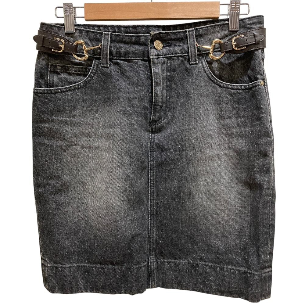 Gucci Horsebit Denim Mini Skirt Gray