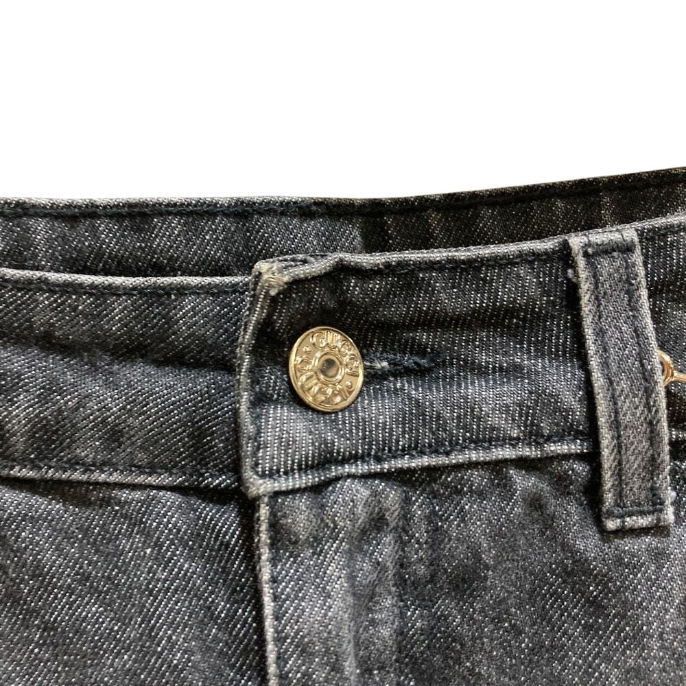 Gucci Horsebit Denim Mini Skirt Gray — view 3