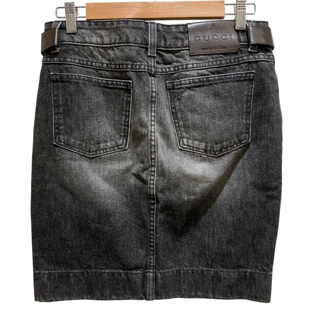 Gucci Horsebit Denim Mini Skirt Gray — view 5