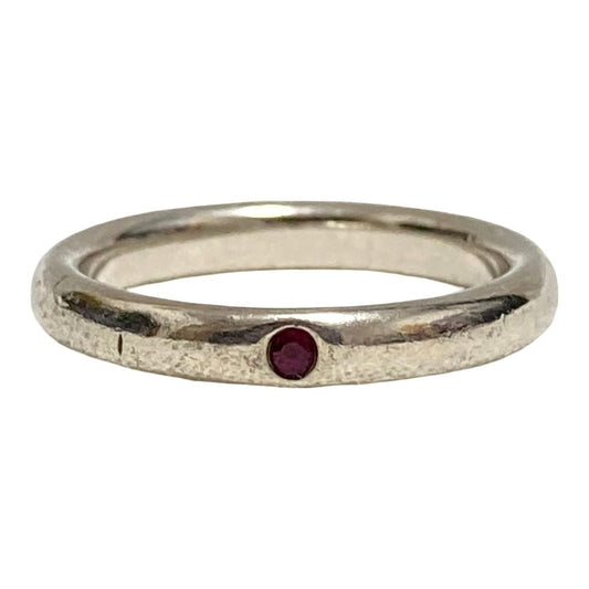 Tiffany & Co Elsa Peretti Ruby Stacking Band Ring 925 Sterling Silver