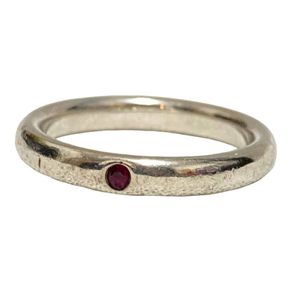 Tiffany & Co Elsa Peretti Ruby Stacking Band Ring 925 Sterling Silver — view 5