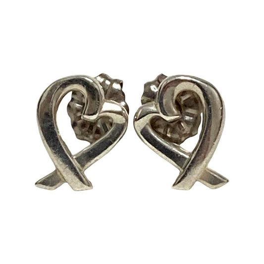 Tiffany & Co Paloma Picasso Loving Heart Stud Earrings 925 Sterling Silver