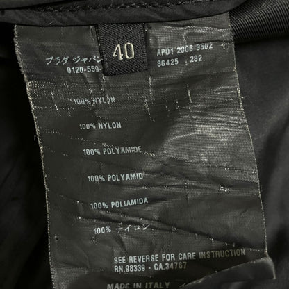 Prada Nylon Trench Coat with Belt Black 40 — view 6
