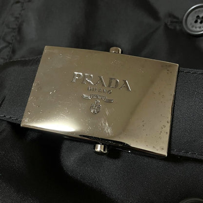 Prada Nylon Trench Coat with Belt Black 40 — view 5
