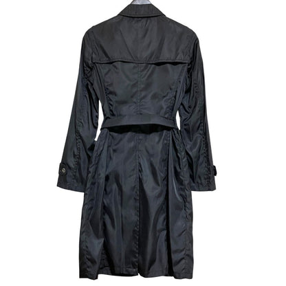 Prada Nylon Trench Coat with Belt Black 40 — view 2