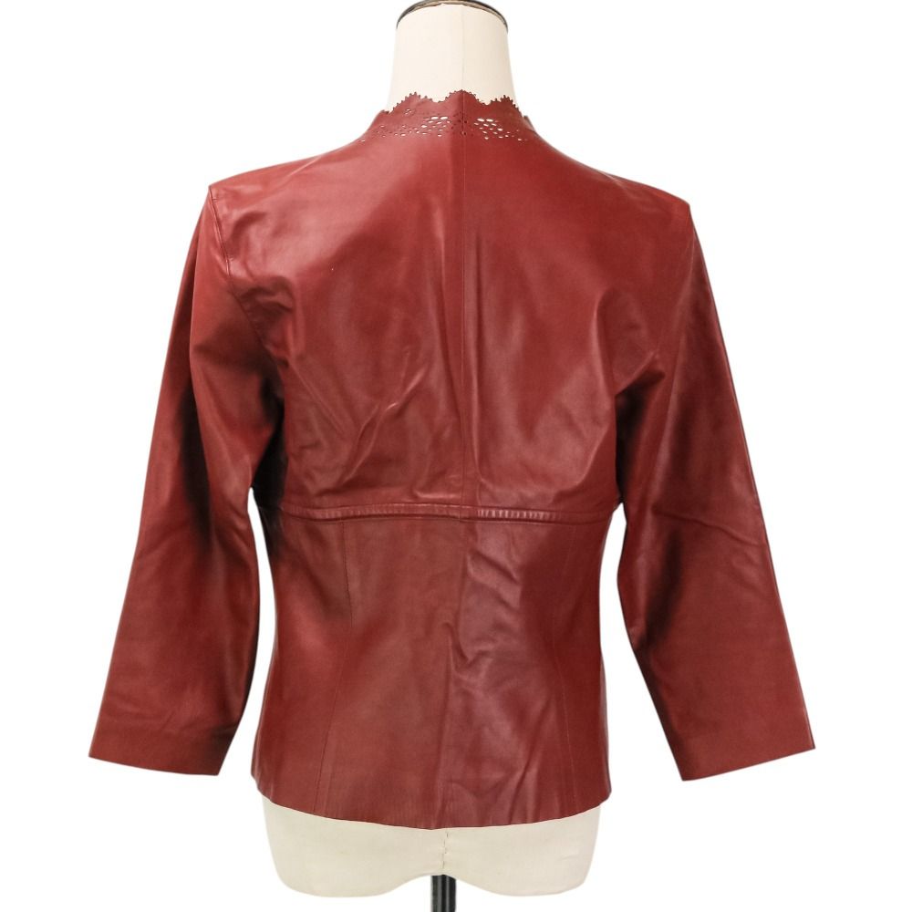 Gucci Tom Ford Era Cut Work Leather Jacket Red — view 5