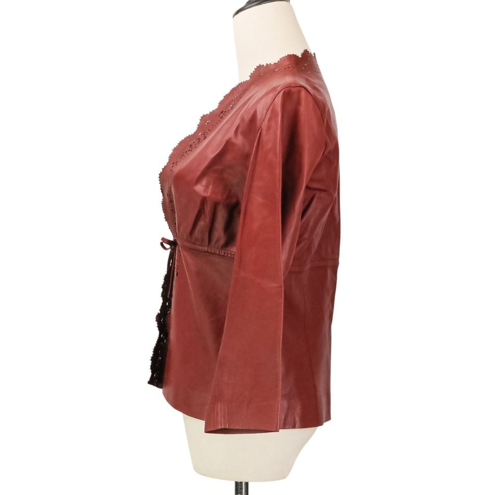 Gucci Tom Ford Era Cut Work Leather Jacket Red — view 4