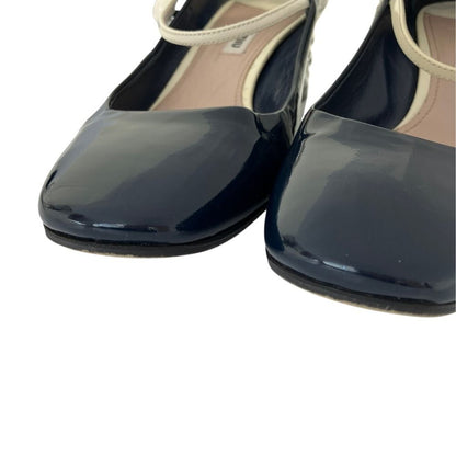 Miu Miu Bijou Heels Pumps Navy — view 6