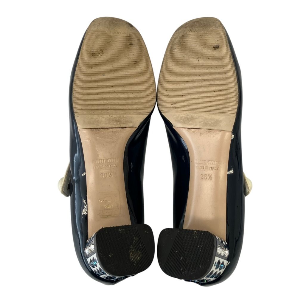 Miu Miu Bijou Heels Pumps Navy — view 5