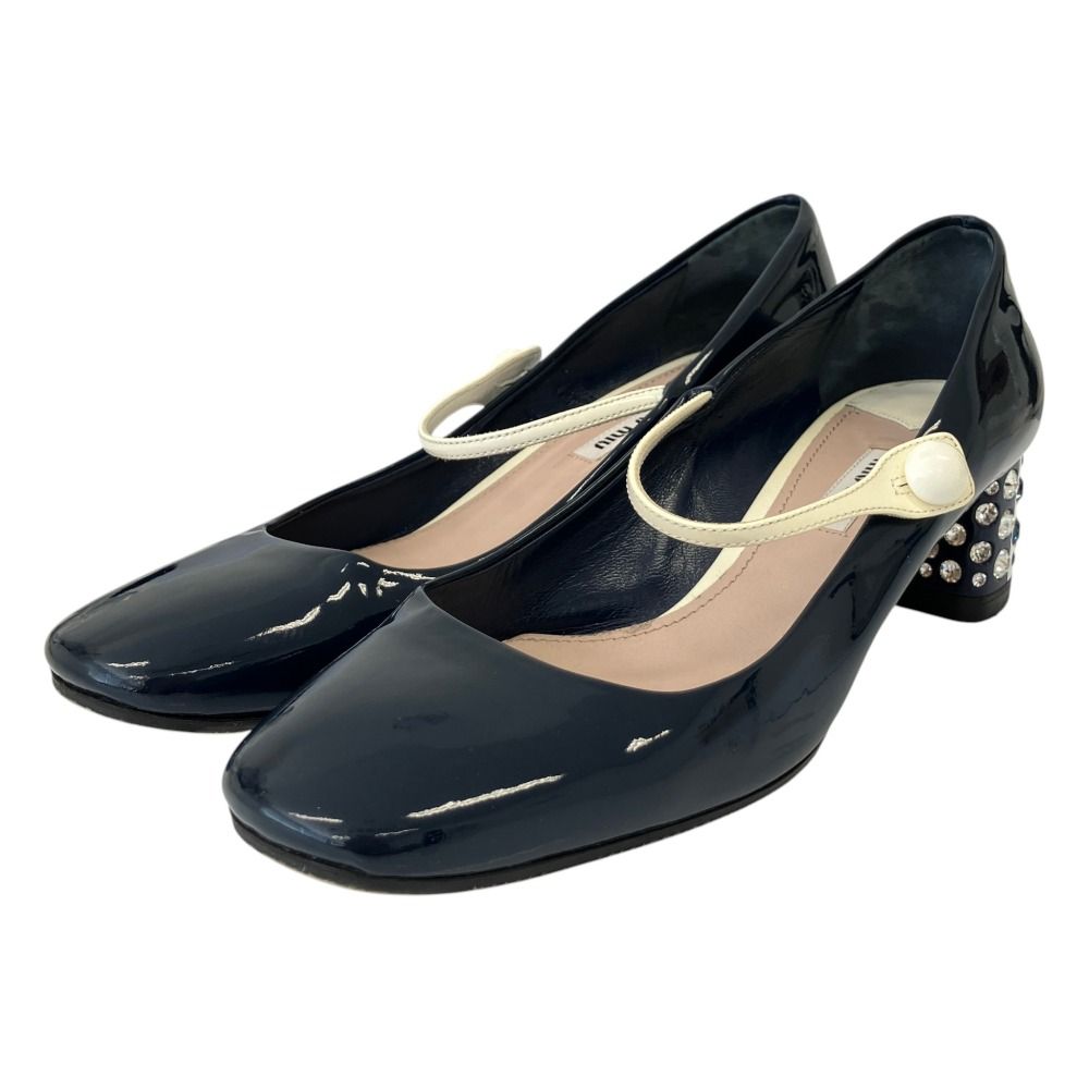 Miu Miu Bijou Heels Pumps Navy