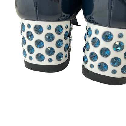 Miu Miu Bijou Heels Pumps Navy — view 7