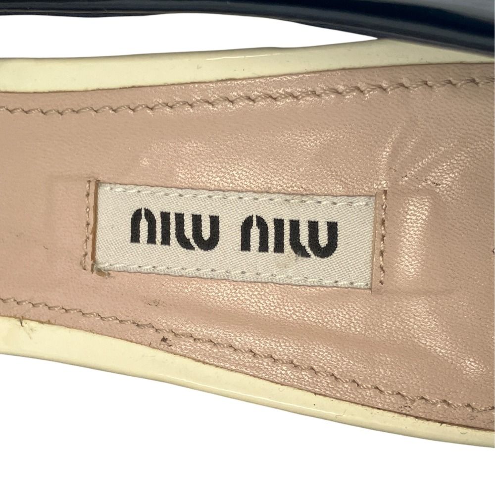 Miu Miu Bijou Heels Pumps Navy — view 8