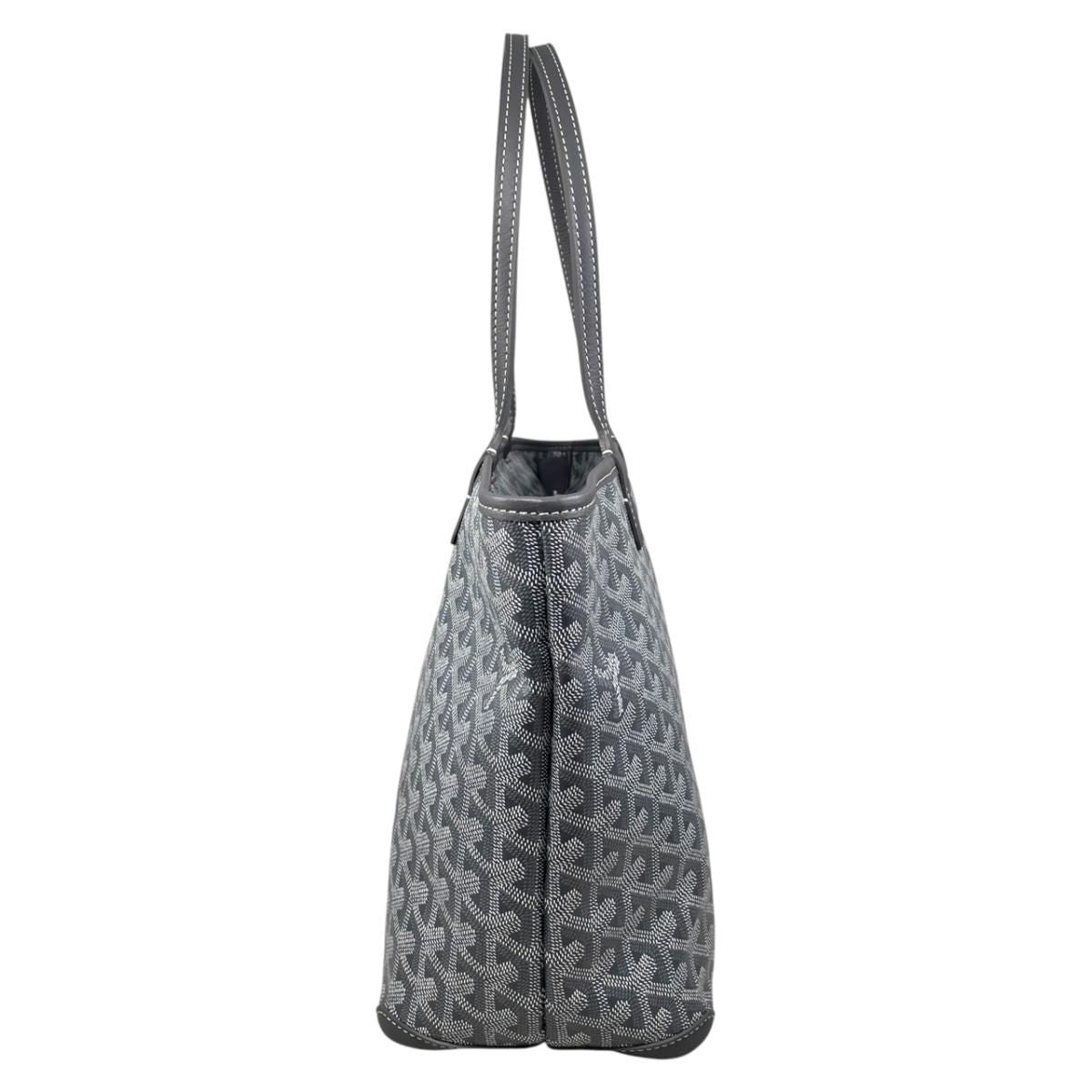Goyard Tote Bag Artois PM Goyardine Canvas Leather Logo Gray — view 3