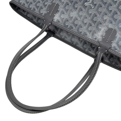 Goyard Tote Bag Artois PM Goyardine Canvas Leather Logo Gray — view 8