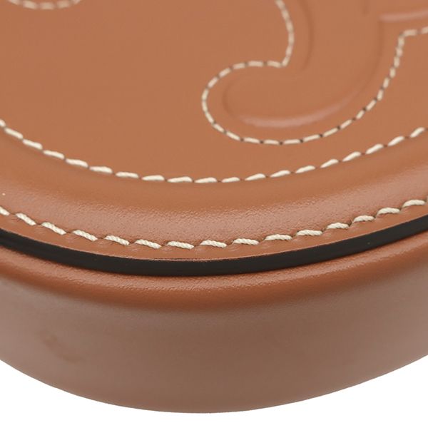 Celine Shoulder Bag Oval Perth Cuir Triomphe Leather Tan Gold Brown Mini — view 4