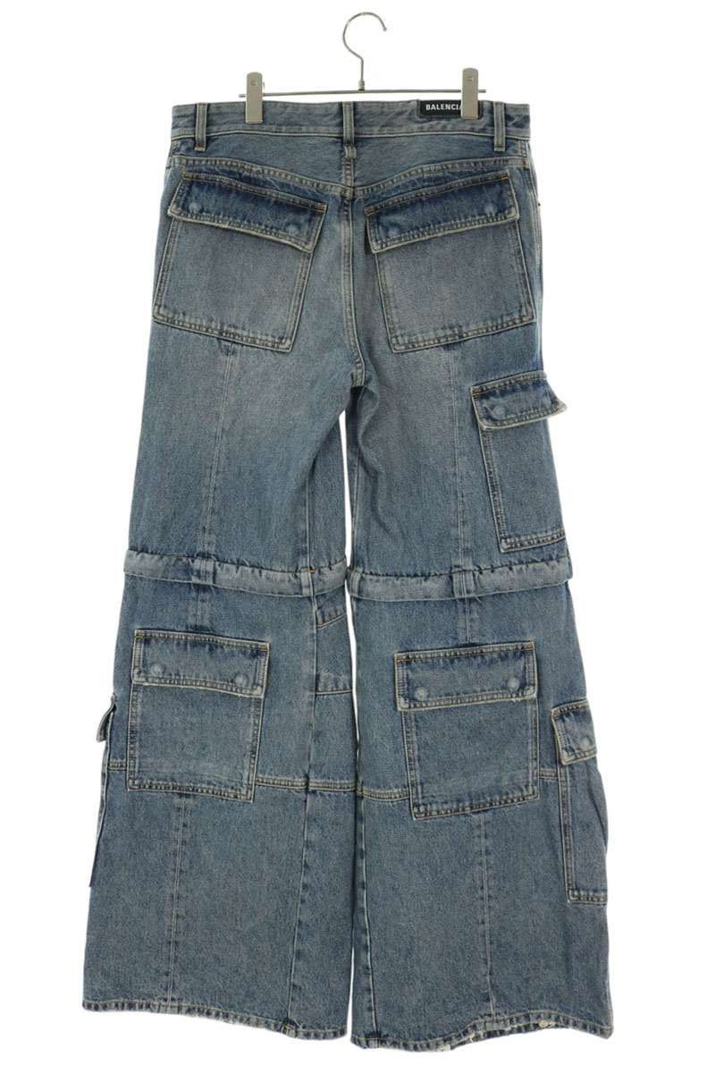 Balenciaga Flare Cargo Denim Pants — view 2