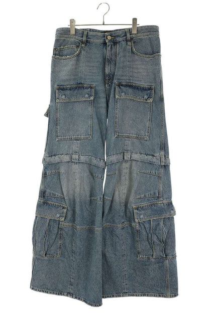 Balenciaga Flare Cargo Denim Pants