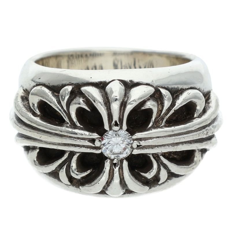 Chrome Hearts Flrl Floral Cross Silver Ring