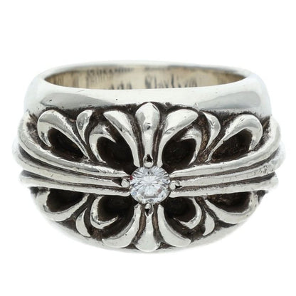 Chrome Hearts Flrl Floral Cross Silver Ring