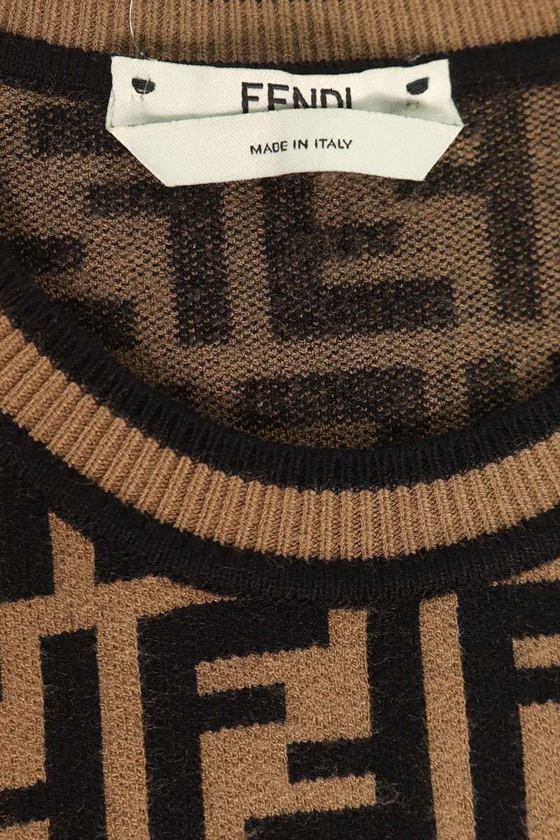 Fendi FF Zucca Fabric Short Sleeve Knit Sweater 36 — view 3