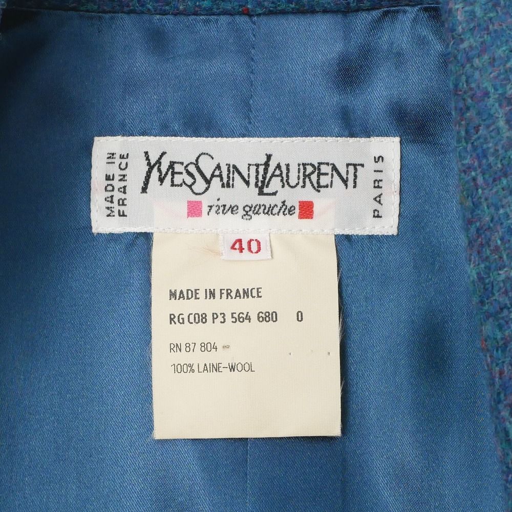 Saint Laurent Rive Gauche Vintage Tailored Jacket Tweed Blazer Single — view 7