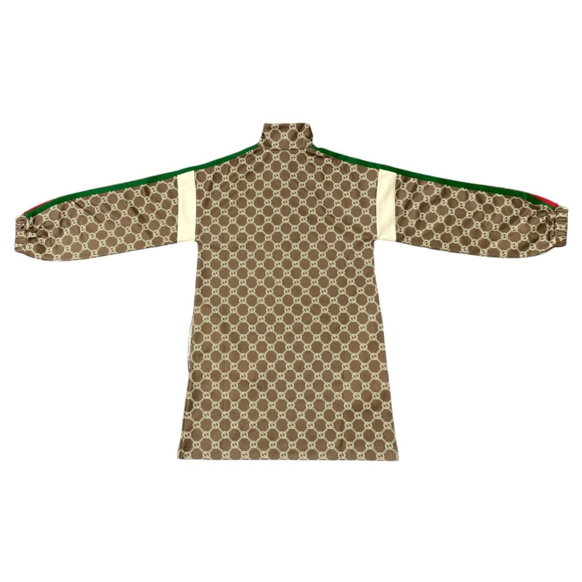 Gucci Dress Technical Jersey Interlocking G Web Stripe Logo Brown — view 2